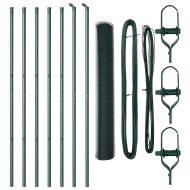 Оградa с колчета Зелен 1 x 10 m Покрит със PVC стомана