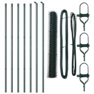 Оградa с колчета Зелен 1.4 x 10 m Покрит със PVC стомана