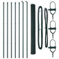 Оградa с колчета Зелен 1.5 x 10 m Покрит със PVC стомана