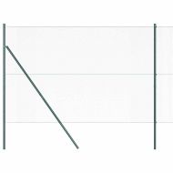 Оградa с колчета Зелен 1.5 x 10 m Покрит със PVC стомана