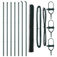 Оградa с колчета Зелен 1.5 x 10 m Покрит със PVC стомана