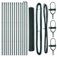 Оградa с колчета Зелен 1 x 25 m Покрит със PVC стомана