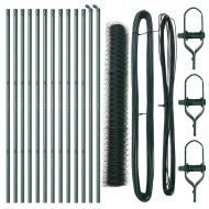 Оградa с колчета Зелен 1.2 x 25 m Покрит със PVC стомана