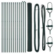 Оградa с колчета Зелен 1.6 x 25 m Покрит със PVC стомана