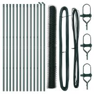 Оградa с колчета Зелен 1.6 x 25 m Покрит със PVC стомана