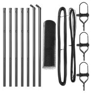 Оградa с колчета Сив 0.5 x 10 м Покрит със PVC стомана