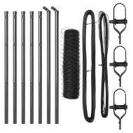 Оградa с колчета Сив 0.5 x 10 м Покрит със PVC стомана