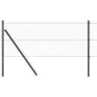 Стълб за ограда. Сив 10 x 0,6 м (25 мм мрежа) Стомана и PVC