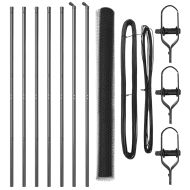 Оградa с колчета Сив 1.5 x 10 m Покрит със PVC стомана