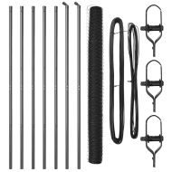 Оградa с колчета Сив 1.5 x 10 m Покрит със PVC стомана