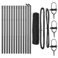 Оградa с колчета Сив 0.8 x 25 m Покрит със PVC стомана