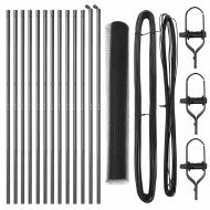 Оградa с колчета Сив 1.4 x 25 m Покрит със PVC стомана