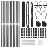 Оградa с колчета Сив 1.4 x 25 m Покрит със PVC стомана