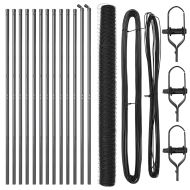 Оградa с колчета Сив 1.5 x 25 m Покрит със PVC стомана