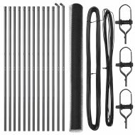 Оградa с колчета Сив 1.6 x 25 m Покрит със PVC стомана