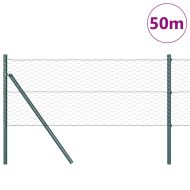 Оградa с колчета Сив 0.6 x 50 м Покрит със PVC стомана