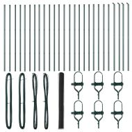 Оградa с колчета Сив 1.5 x 50 m Покрит със PVC стомана