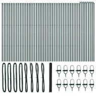 Стълб за ограда. Сив 100 x 1,6 м (25 мм мрежа) Стомана и PVC