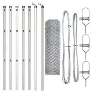 Оградa с колчета Сребрист 0.4 x 10 м Покрит със PVC стомана