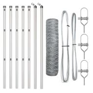 Оградa с колчета Сребрист 0.8 x 10 m Покрит със PVC стомана