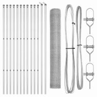 Оградa с колчета Сребрист 1.2 x 25 m Покрит със PVC стомана