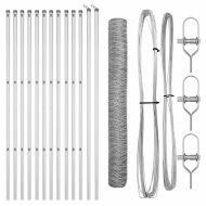 Оградa с колчета Сребрист 1.4 x 25 m Покрит със PVC стомана