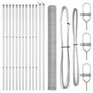 Оградa с колчета Сребрист 1.6 x 25 m Покрит със PVC стомана