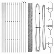 Оградa с колчета Сребрист 1.6 x 25 m Покрит със PVC стомана