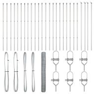 Оградa с колчета Сребрист 1 x 50 m Покрит със PVC стомана