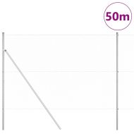 Оградa с колчета Сребрист 1.6 x 50 m Покрит със PVC стомана