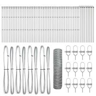 Оградa с колчета Сребрист 0.4 x 100 м Покрит със PVC стомана