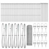 Оградa с колчета Сребрист 0.5 x 100 м Покрит със PVC стомана