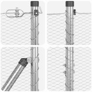 Оградa с колчета Сребрист 1 x 100 m Покрит със PVC стомана
