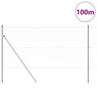 Оградa с колчета Сребрист 1 x 100 m Покрит със PVC стомана