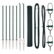 Оградa с колчета Зелен 1.4 x 10 m Покрит със PVC стомана