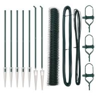 Оградa с колчета Зелен 1.4 x 10 m Покрит със PVC стомана