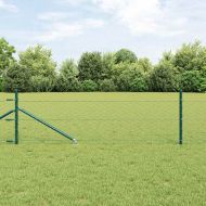 Оградa с колчета Зелен 0.4 x 25 м Покрит със PVC стомана