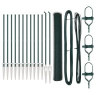 Оградa с колчета Зелен 1.4 x 25 m Покрит със PVC стомана