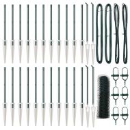 Оградa с колчета Зелен 1 x 50 m Покрит със PVC стомана