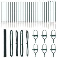 Оградa с колчета Зелен 1.5 x 50 m Покрит със PVC стомана