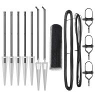 Оградa с колчета Сив 0.8 x 10 m Покрит със PVC стомана