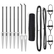 Оградa с колчета Сив 1 x 10 m Покрит със PVC стомана