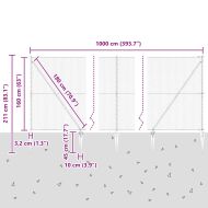 Оградa с колчета Сив 1.6 x 10 m Покрит със PVC стомана