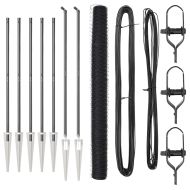 Оградa с колчета Сив 1.6 x 10 m Покрит със PVC стомана