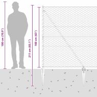 Оградa с колчета Сив 1.6 x 10 m Покрит със PVC стомана