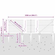 Оградa с колчета Сив 0.4 x 25 м Покрит със PVC стомана