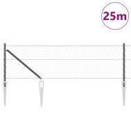 Оградa с колчета Сив 0.6 x 25 м Покрит със PVC стомана