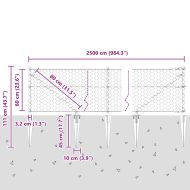 Оградa с колчета Сив 0.6 x 25 м Покрит със PVC стомана