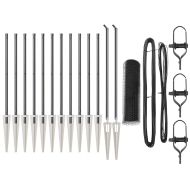 Оградa с колчета Сив 1 x 25 m Покрит със PVC стомана