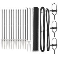 Оградa с колчета Сив 1.2 x 25 m Покрит със PVC стомана